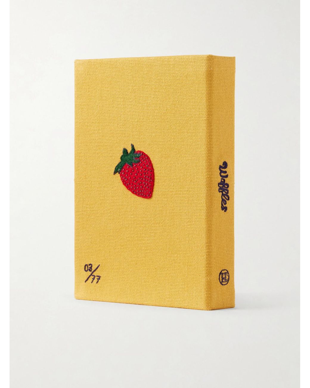Olympia Le-Tan Metallic Waffles: Breakfast For Champions Embroidered Canvas Clutch