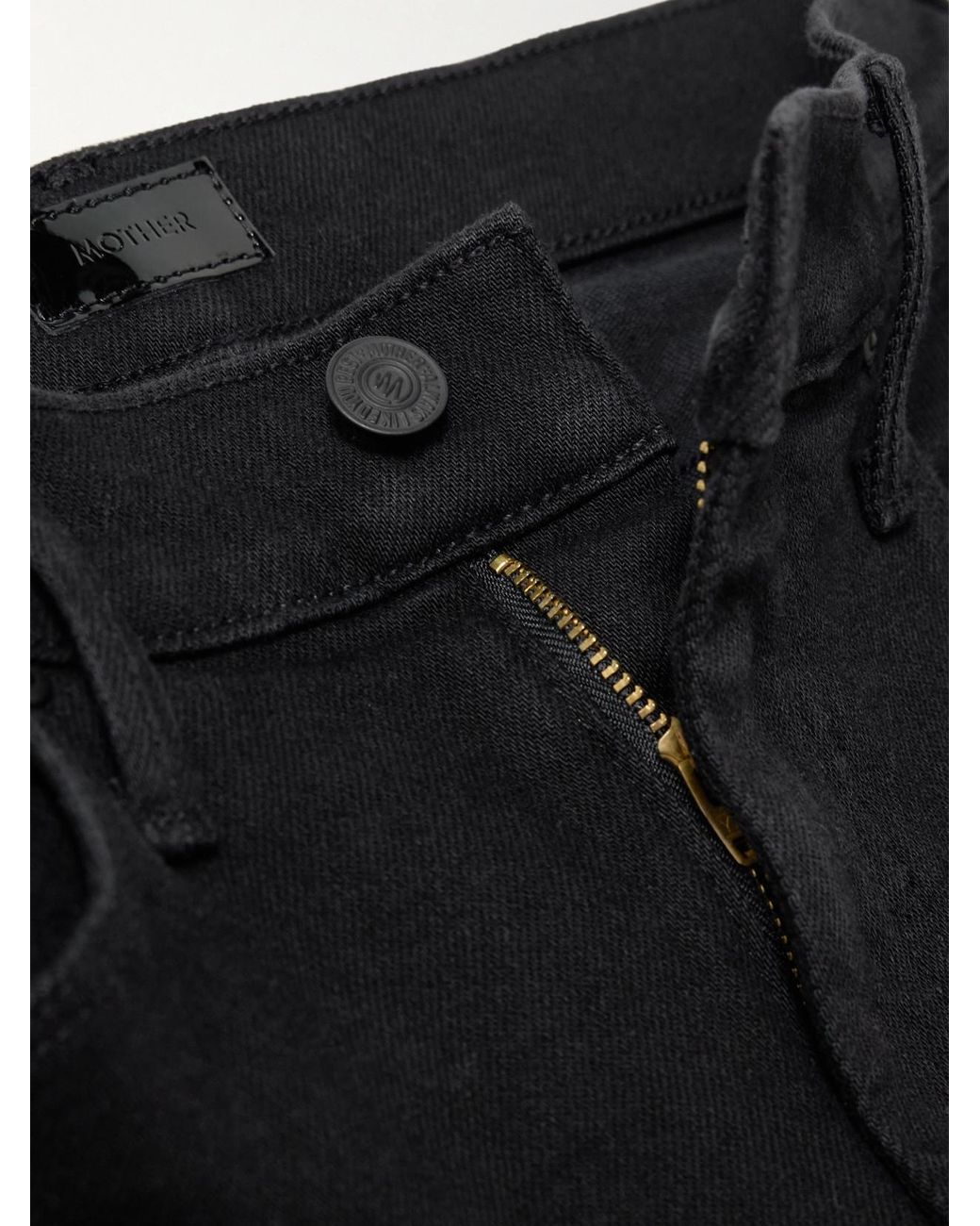 Mother Black The Weekender Mid-Rise Flared Jeans