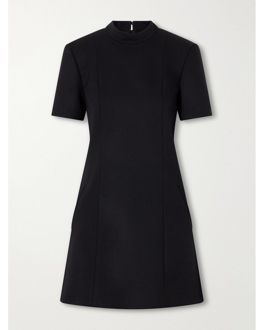 Gucci Black Paneled Wool-Blend Twill Mini Dress