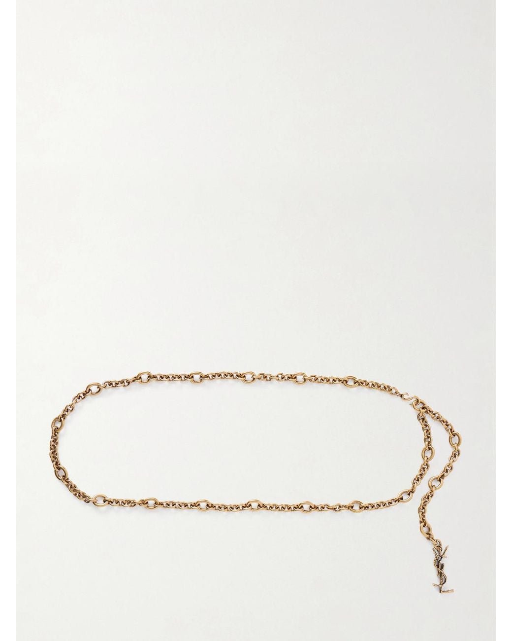 Saint Laurent Natural Tone Chain Belt