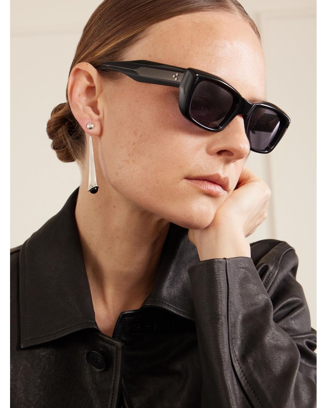 Jacques Marie Mage Black Corniche Square-Frame Sunglasses