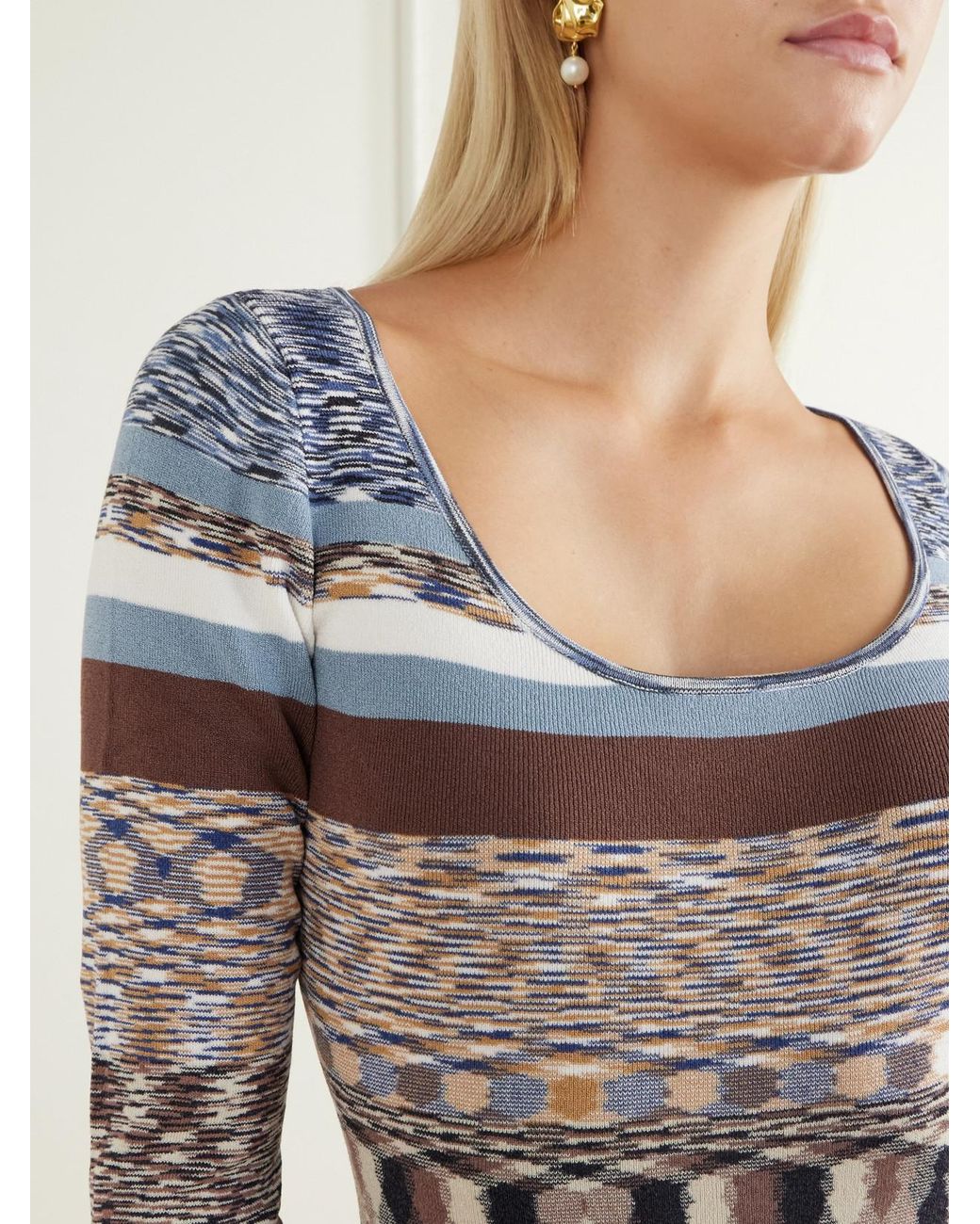 Cara Cara Multicolor Marlow Knitted Striped Jersey Midi Dress