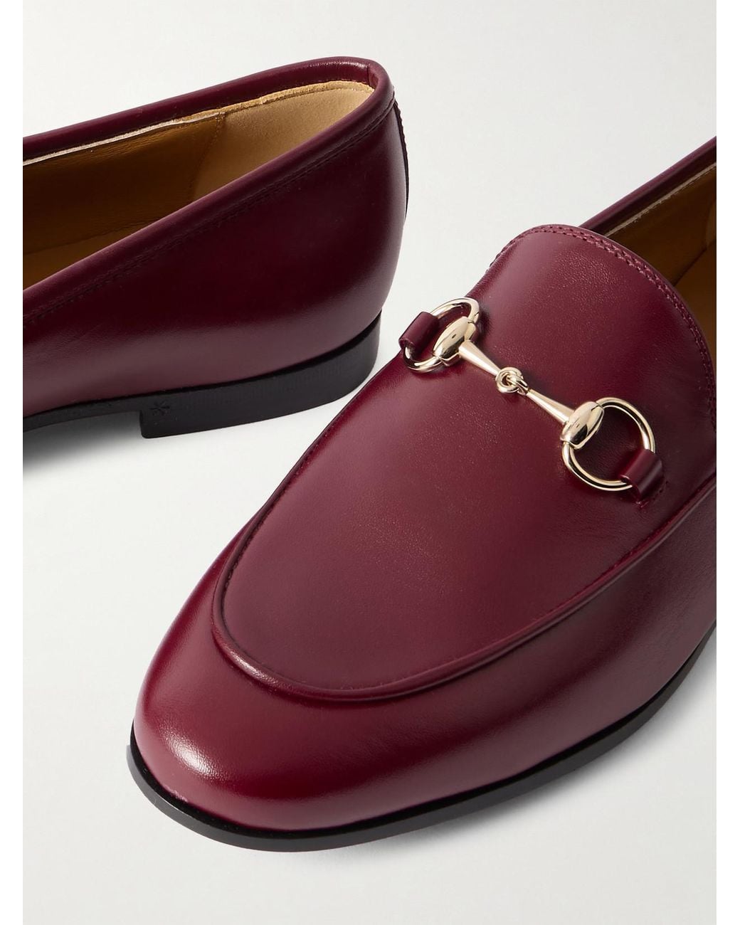Gucci Purple Jordaan Horsebit-Detailed Leather Loafers