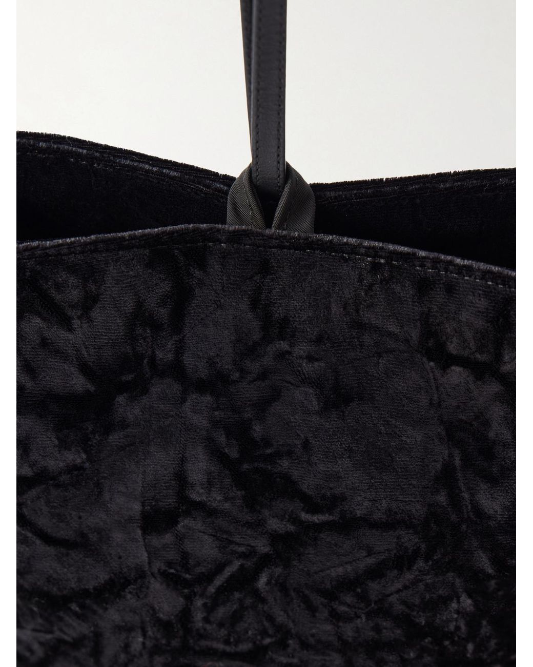 Valesque White Bundle Leather-Trimmed Velvet Clutch