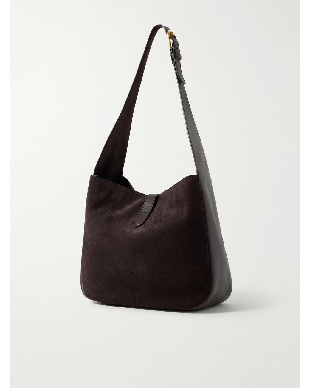 Nili Lotan Black Anita Suede And Leather Shoulder Bag