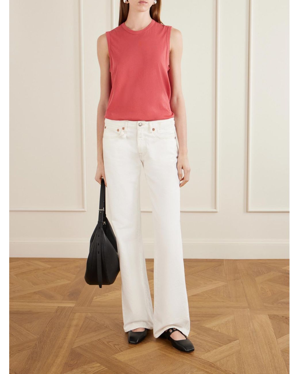 Another Tomorrow Pink Organic Cotton-Jersey Tank