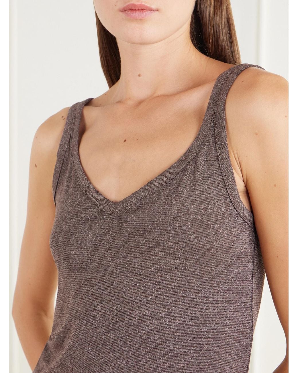 Brunello Cucinelli Brown Knitted Tank