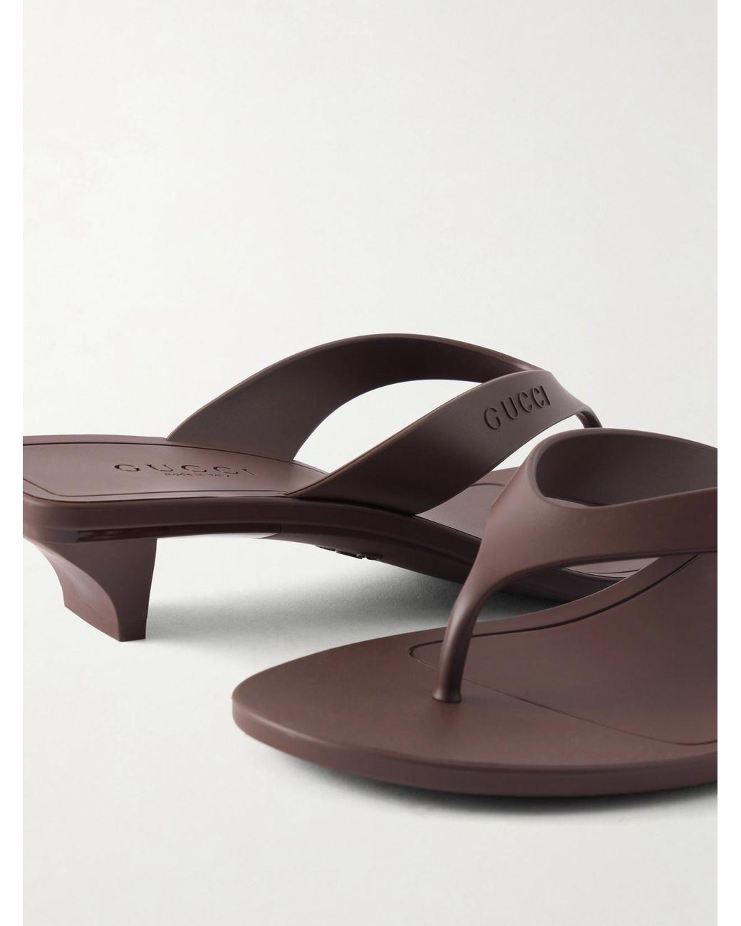 Gucci Brown Rubber Sandals