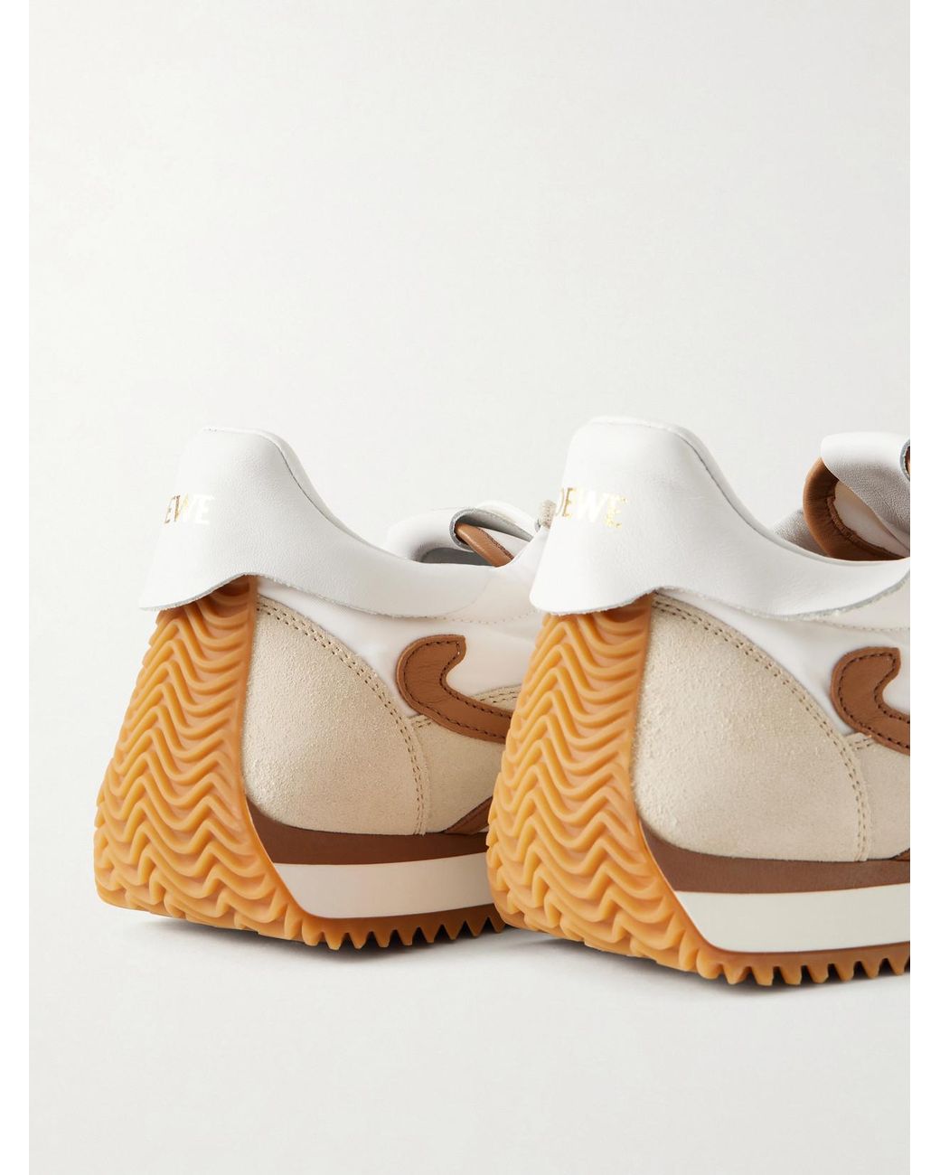 Loewe Natural Flow Runner 2.0 Leather-Trimmed Shell And Suede Sneakers