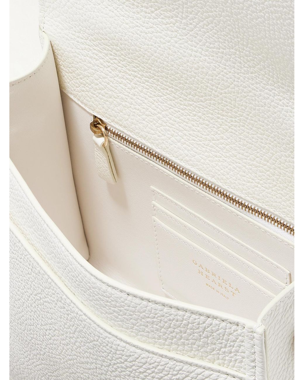 Gabriela Hearst Natural Leonora Medium Textured-Leather Shoulder Bag