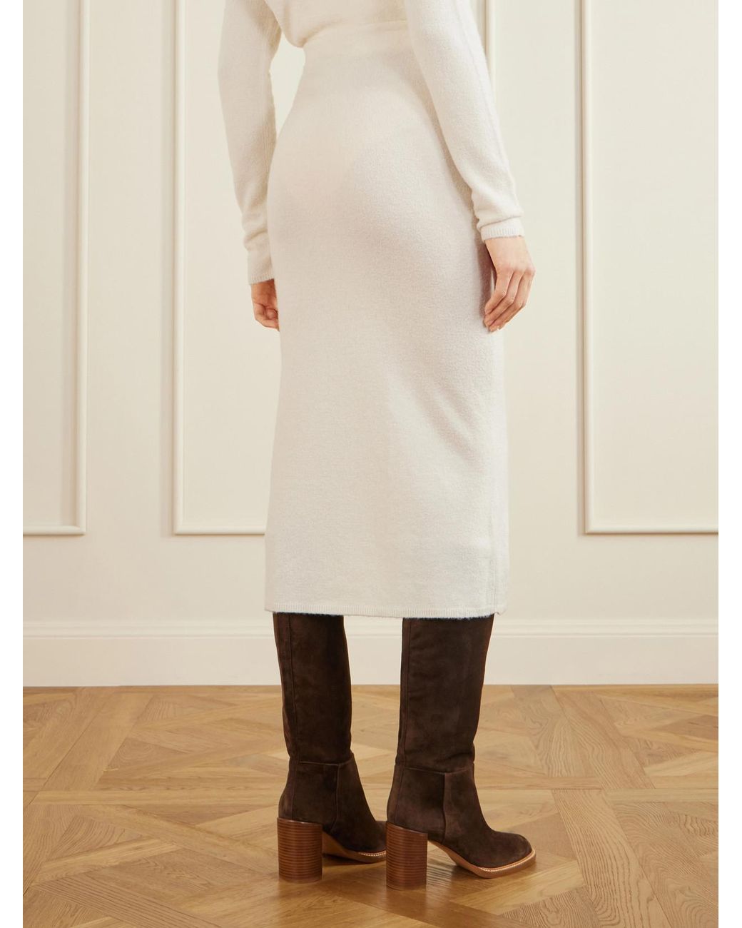 Gabriela Hearst White Narayan Cashmere Midi Skirt