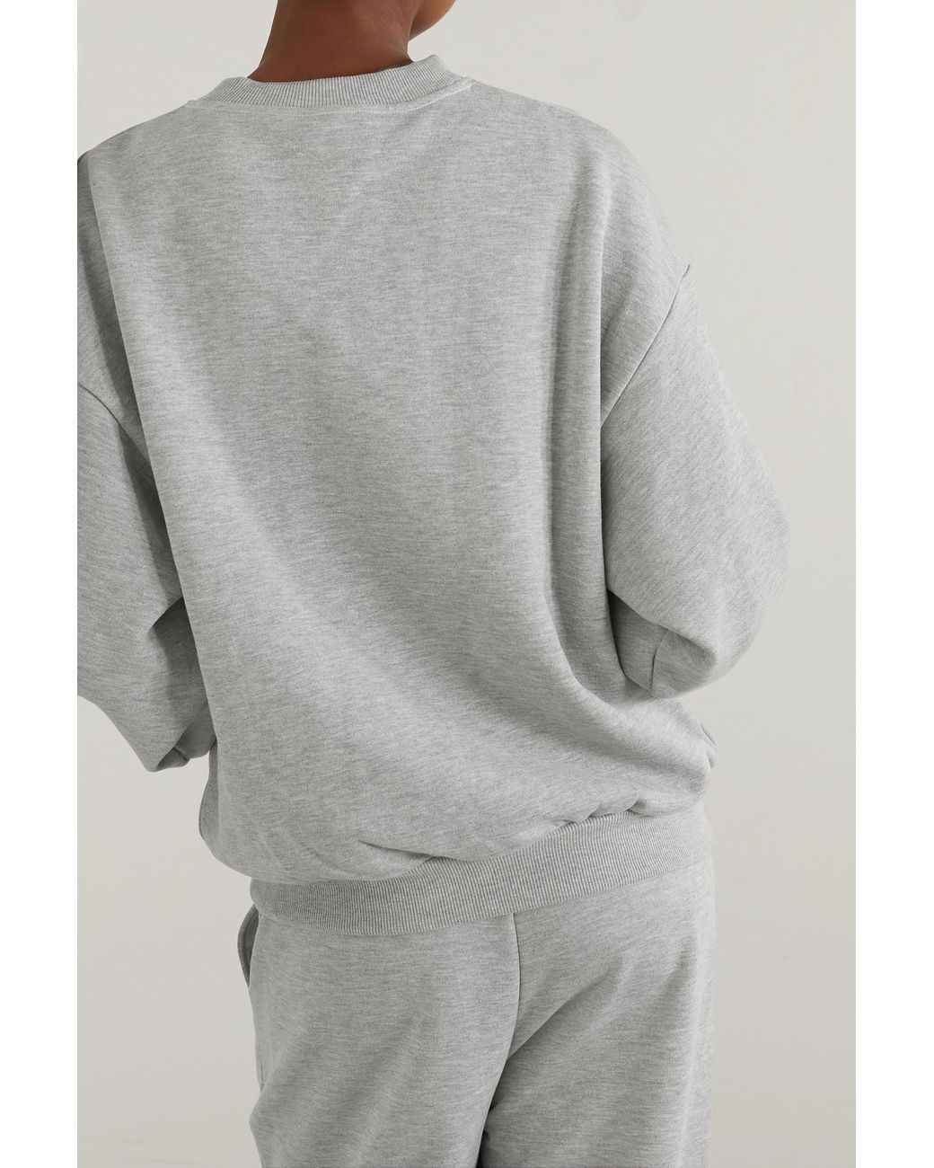 Alo Yoga Accolade Mélange Cotton-blend Jersey Sweatshirt in White