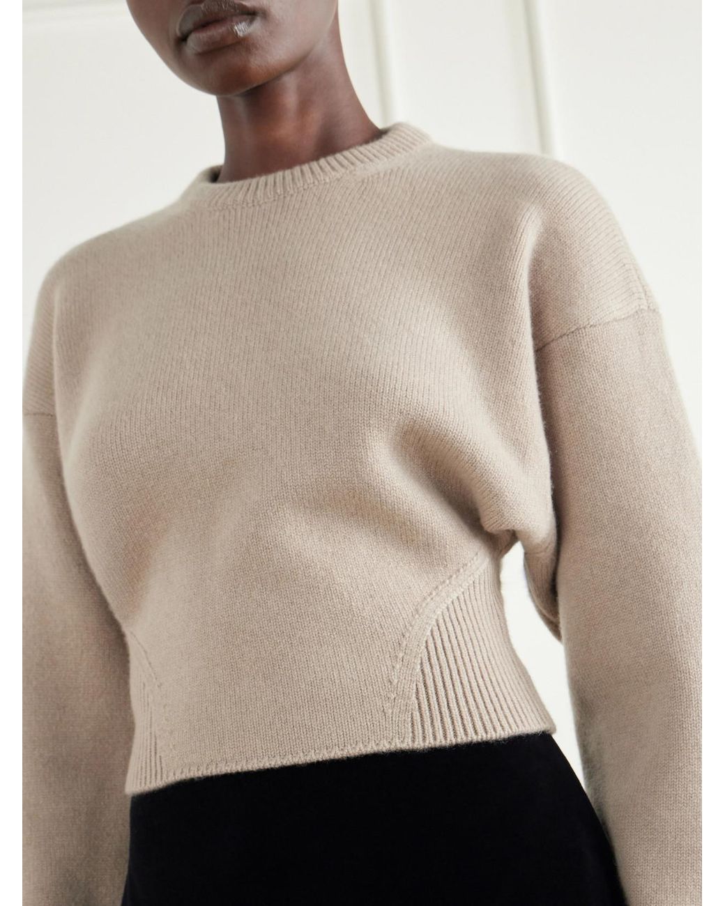 Alaïa Natural Cashmere-Blend Sweater
