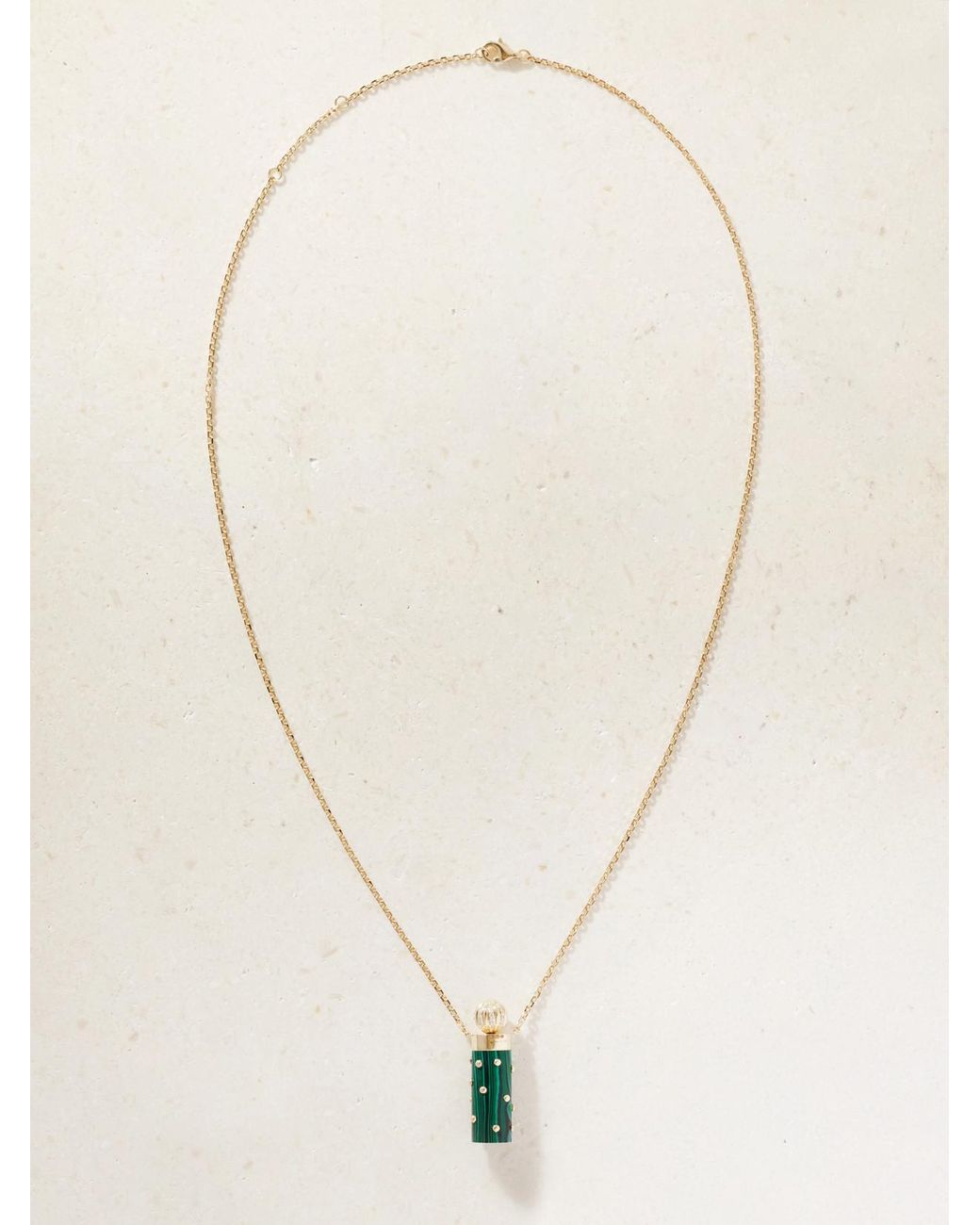 Yvonne Léon Natural Petit Vase 9-Karat, Malachite And Diamond Necklace