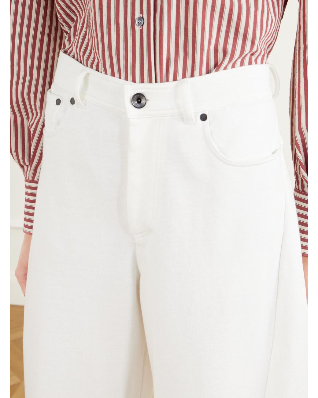 Brunello Cucinelli White Cotton And Linen-Blend Jersey Wide-Leg Shorts