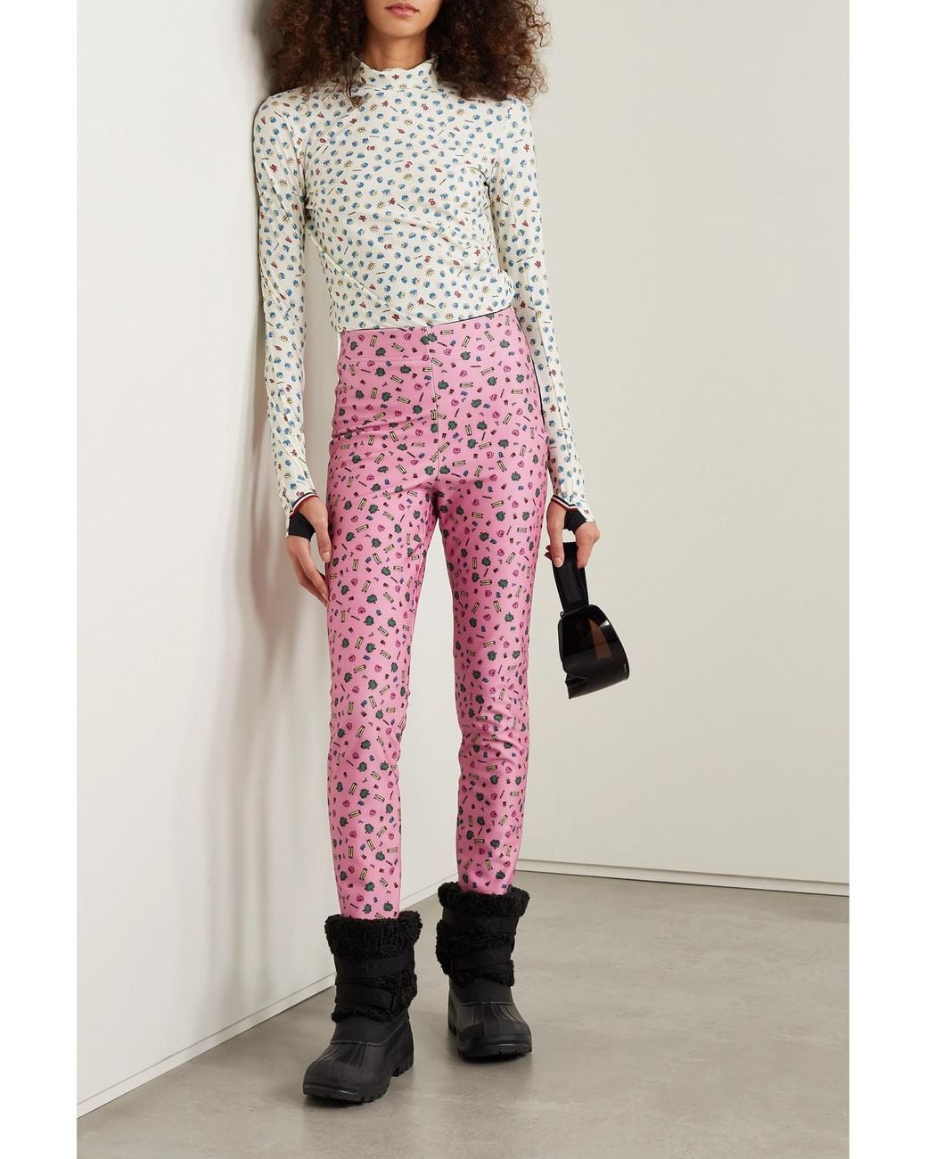 Moncler Genius Pink 3 Moncler Grenoble Printed Stretch-Jersey Stirrup Pants