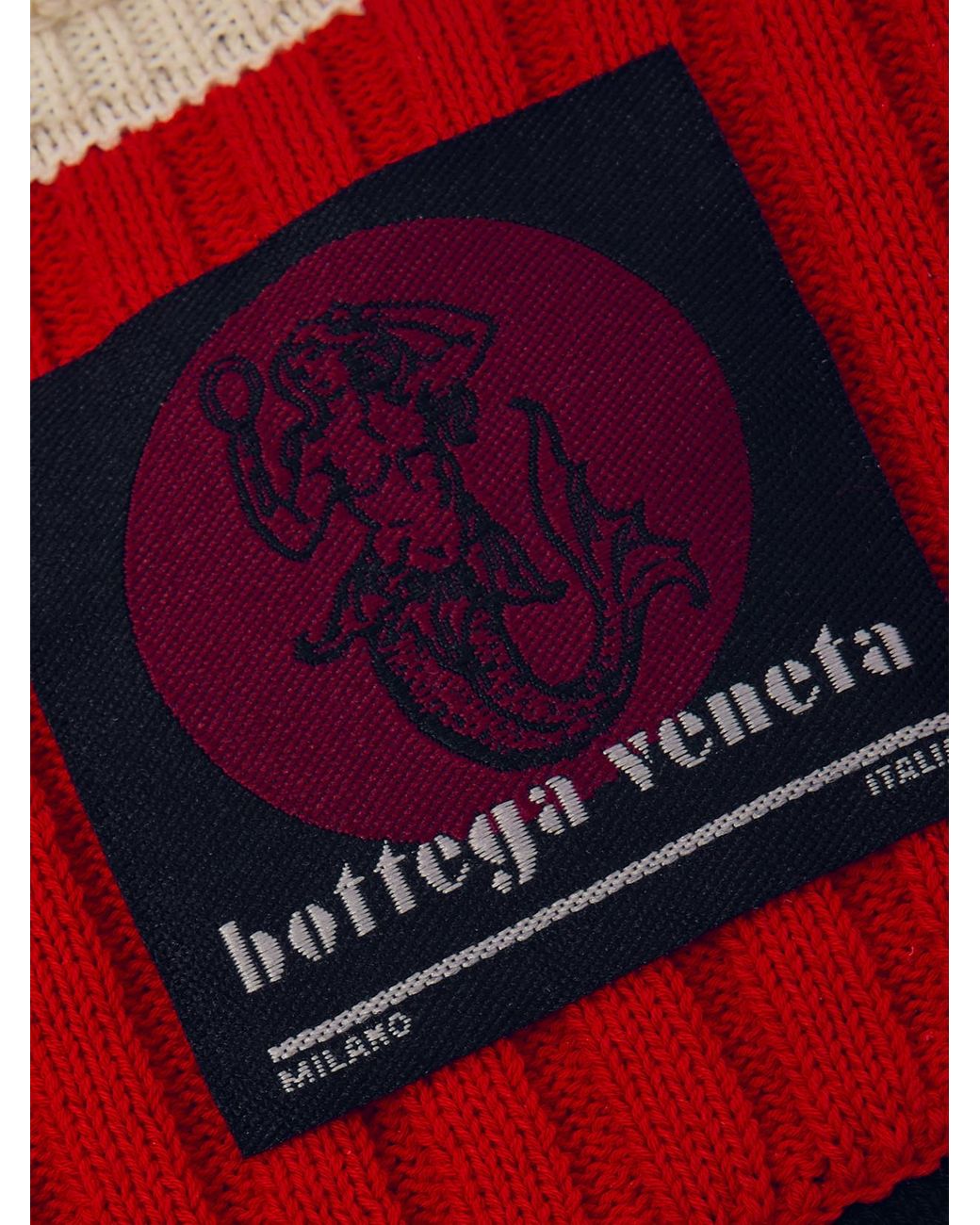 Bottega Veneta Blue Patchwork Ruffled Striped Ribbed Cotton Sweater