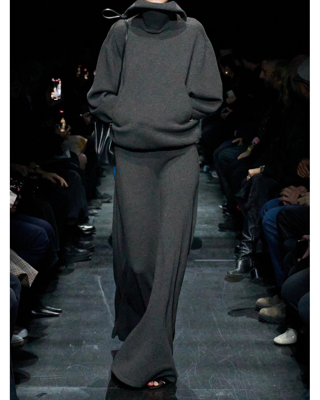 Balenciaga Gray Wool Maxi Skirt