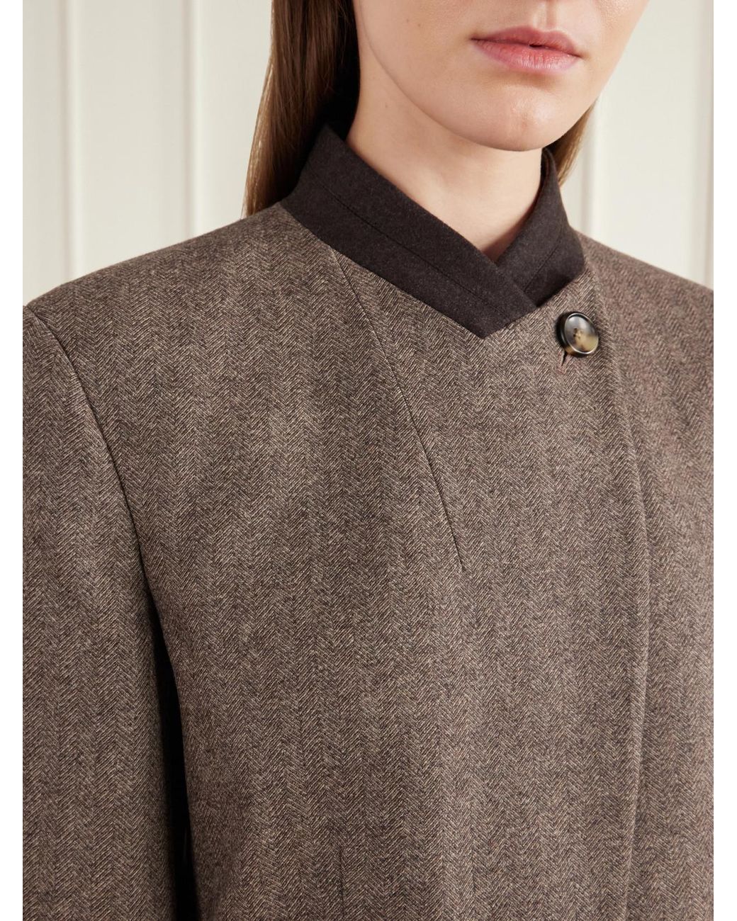 Twp Brown Herringbone Wool And Cashmere-Blend Jacket