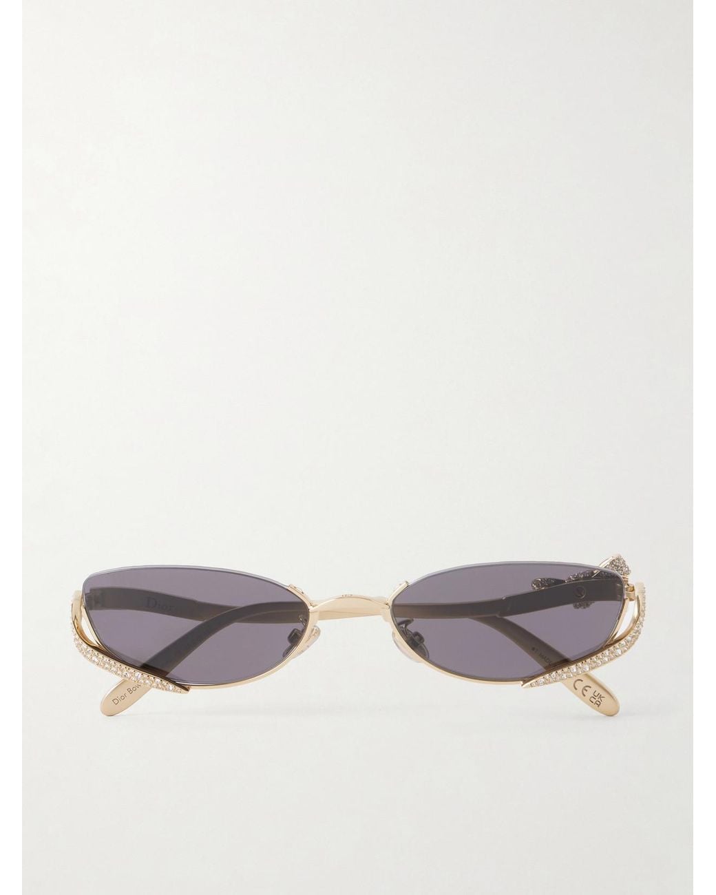 Dior Metallic Dior Bow B1U Embellished Cat-Eye-Tone Sunglasses
