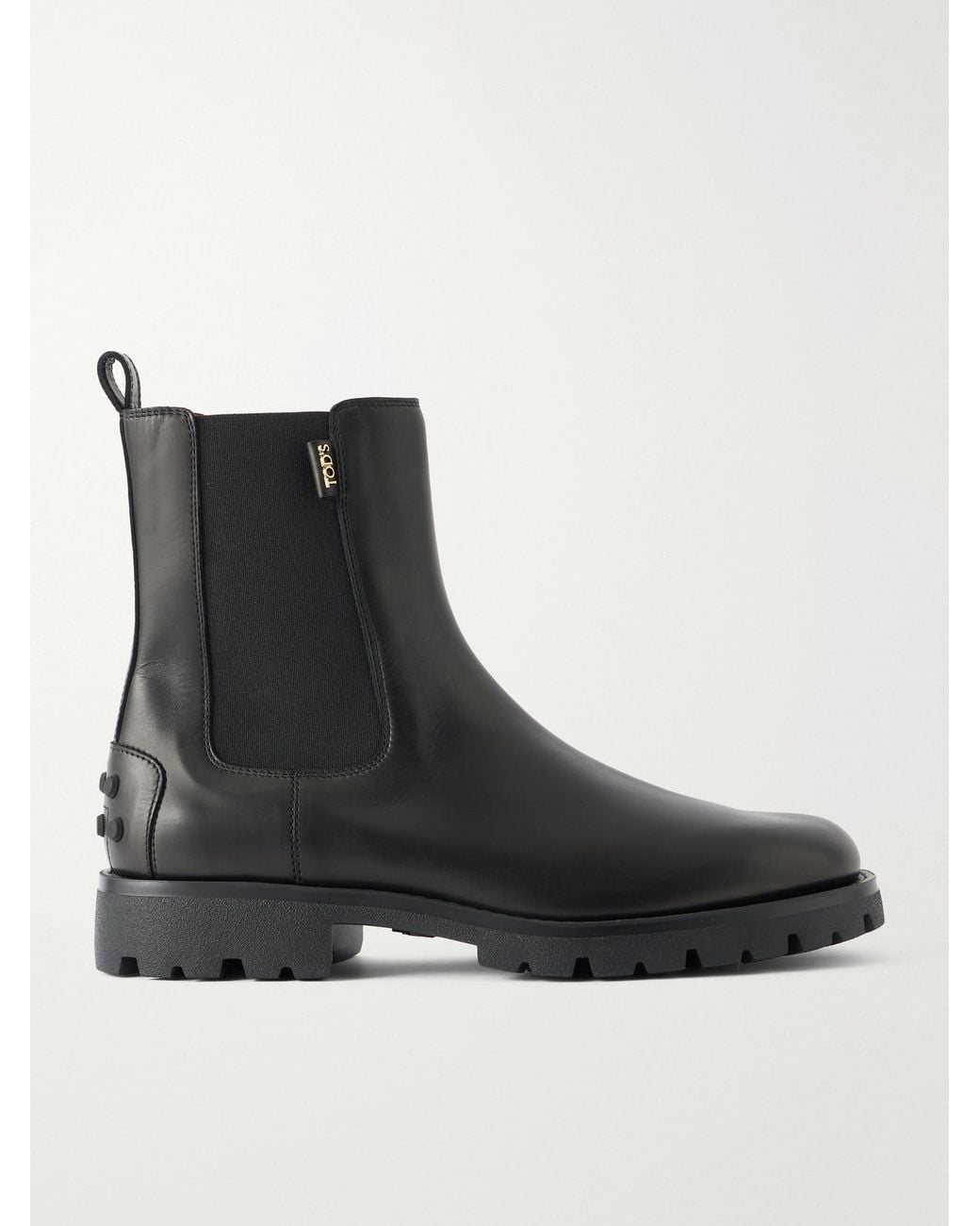 Tod's Black Gomma Leather Chelsea Boots