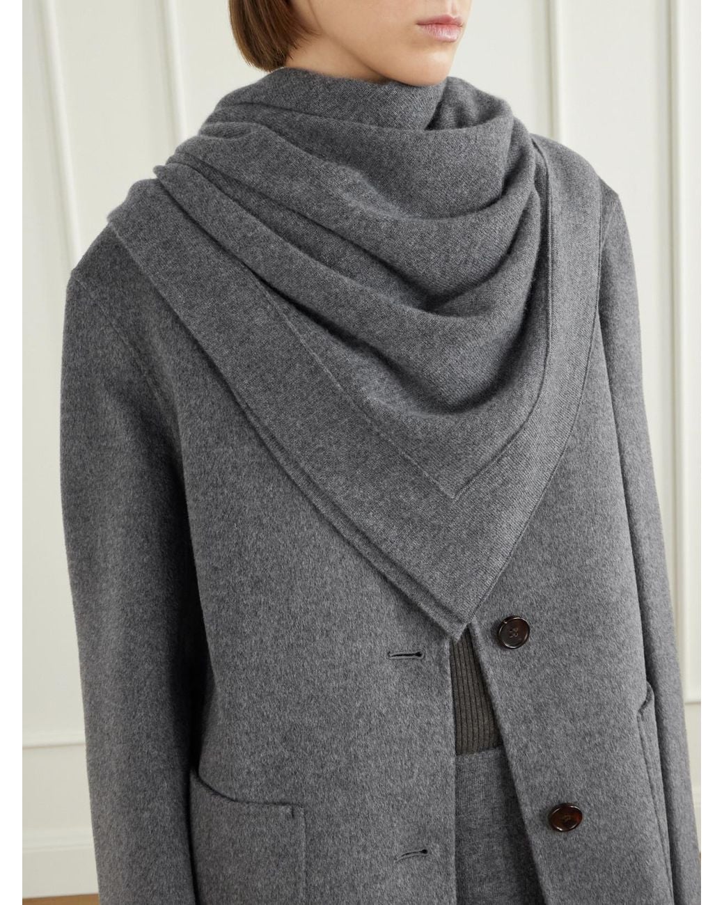Lisa Yang Gray Frieda Cashmere Scarf