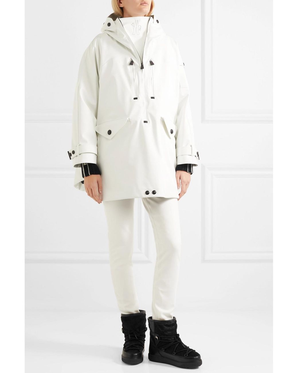 Moncler White Belted Quilted Padded Shell Ski Suit