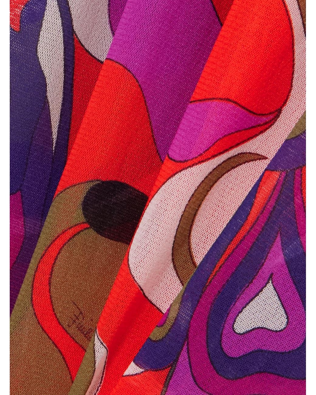 Emilio Pucci White Printed Tulle Maxi Dress