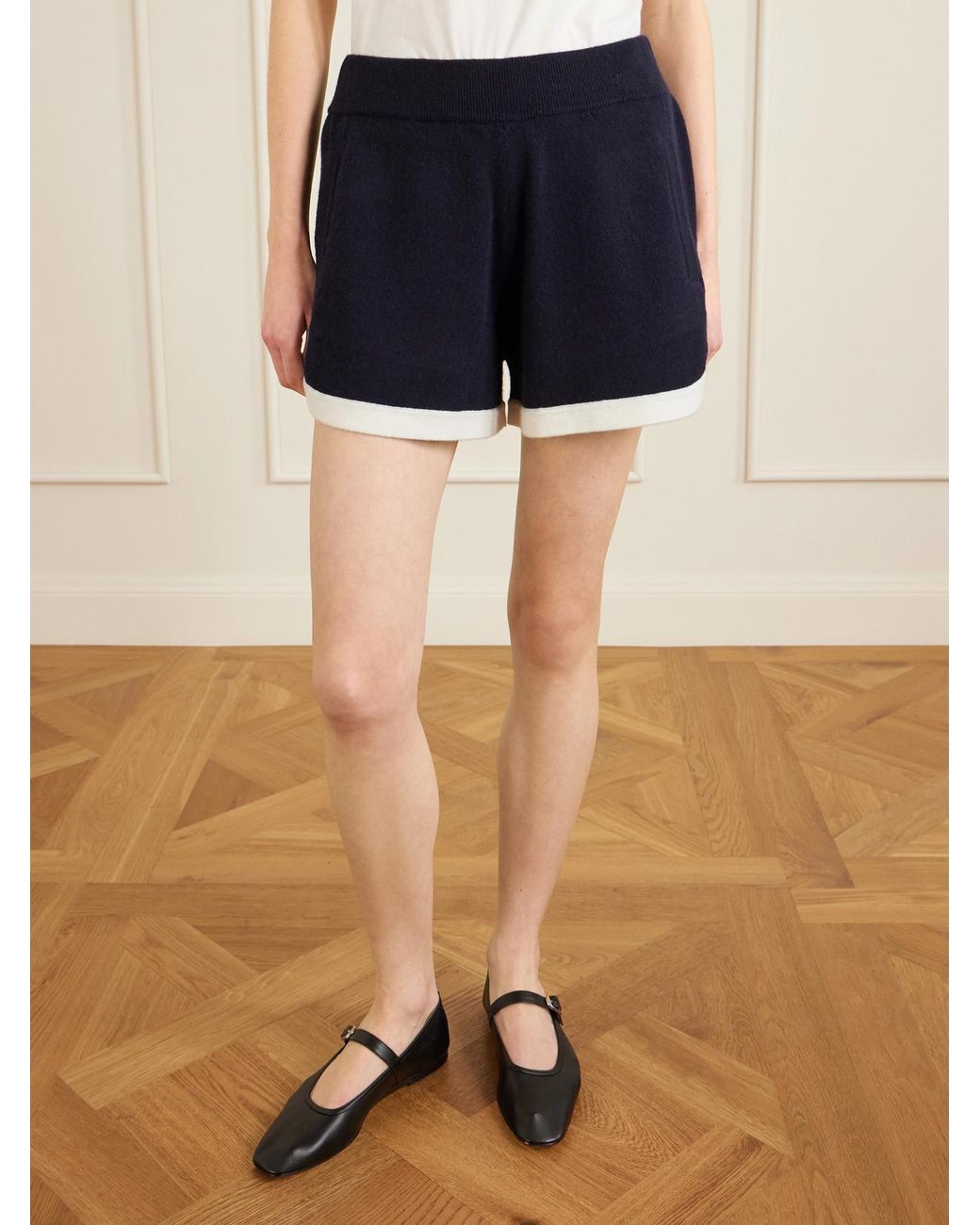 Allude Blue Cashmere Shorts