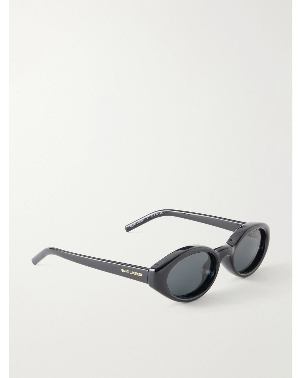 Saint Laurent Gray Sl 567 Plump Cat-Eye Injected Sunglasses