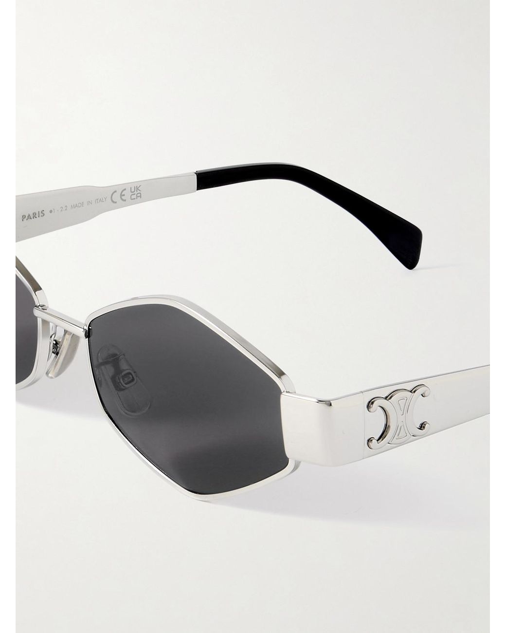 Céline Metallic Triomphe Hexagon-Frame-Tone Sunglasses