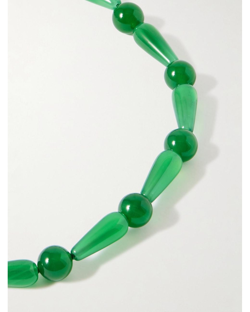 COMPLETEDWORKS Green The Depths Of Time Recycled Vermeil Chalcedony Necklace