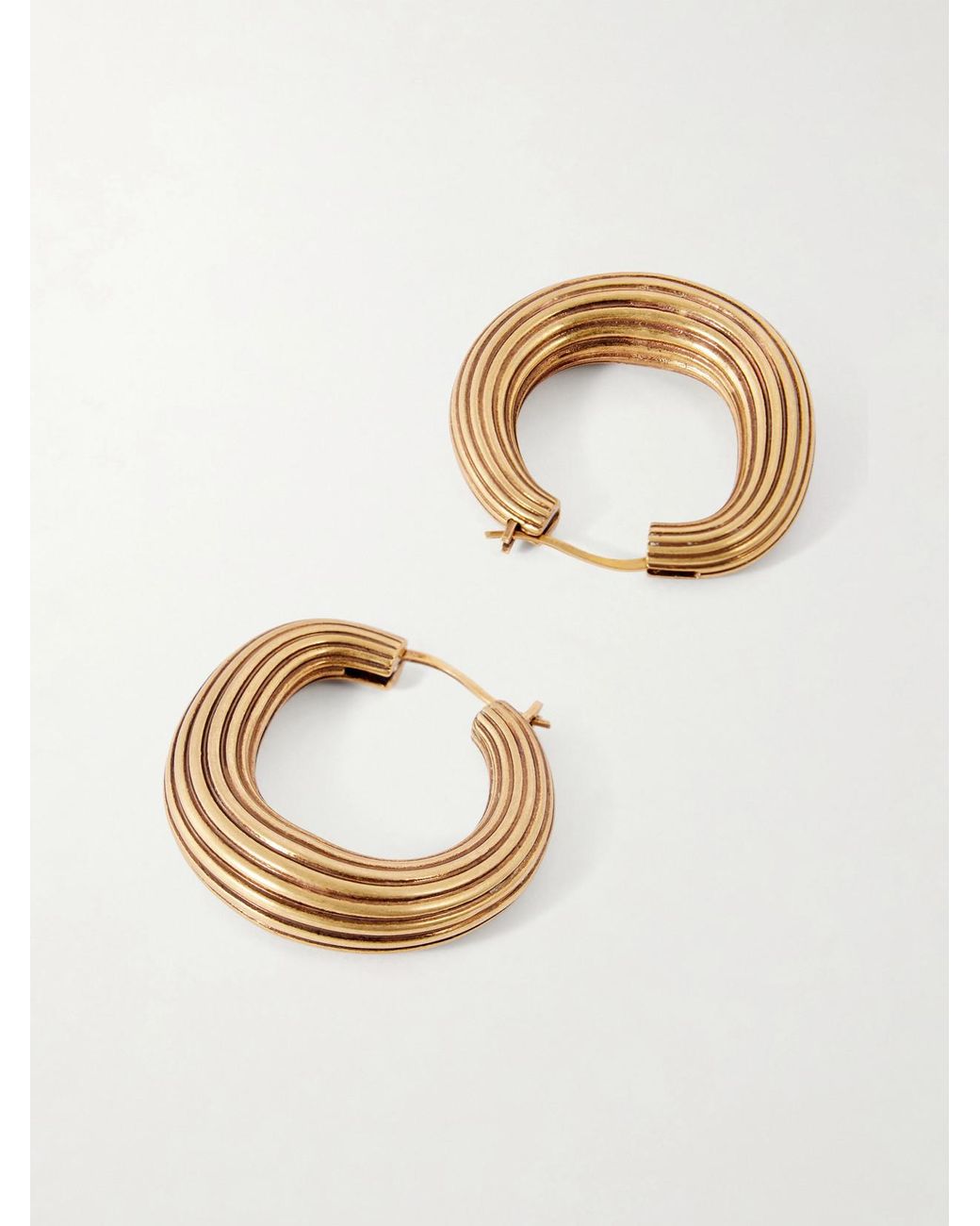 Khaite Metallic Santa Fe-Toned Hoop Earrings