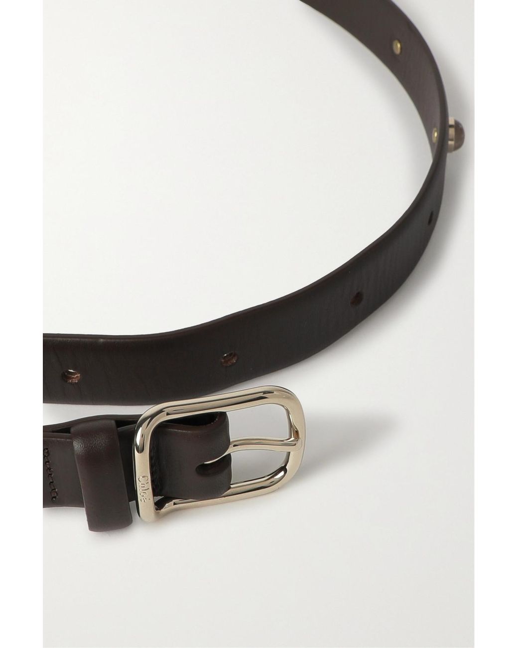 Chloé Ora Studded Leather Belt in Brown | Lyst