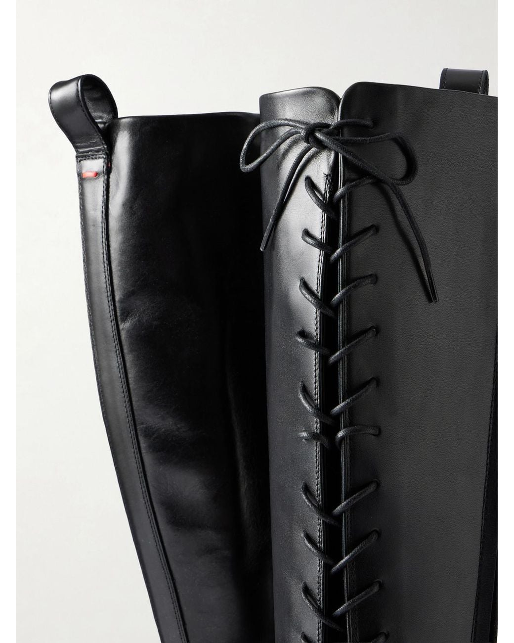 Aeyde Black Rikki 45 Leather Knee Boots