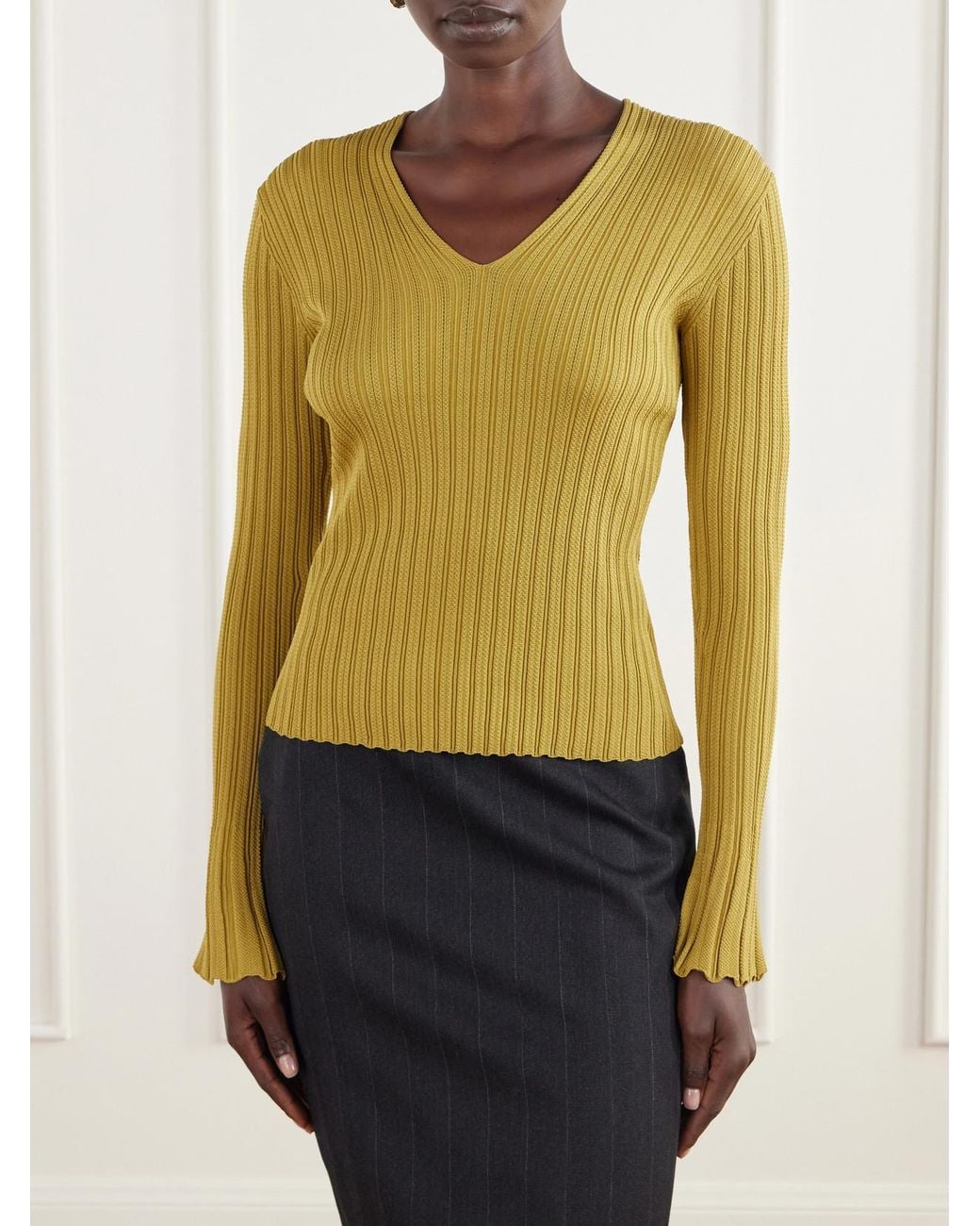 Proenza Schouler Yellow Roux Ribbed Top
