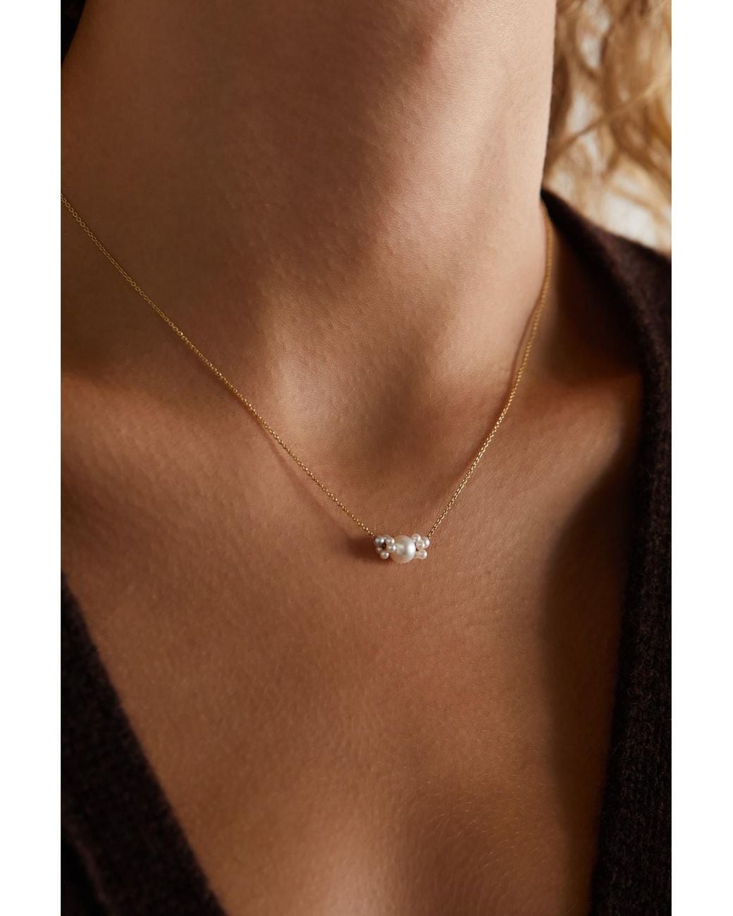 Sophie Bille Brahe White Orangerie De Perles 14-Karat Pearl Necklace