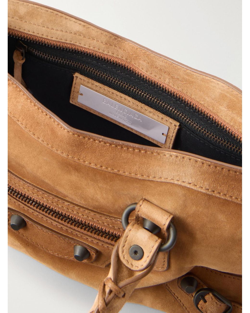 Balenciaga Brown Le City Medium Suede Shoulder Bag