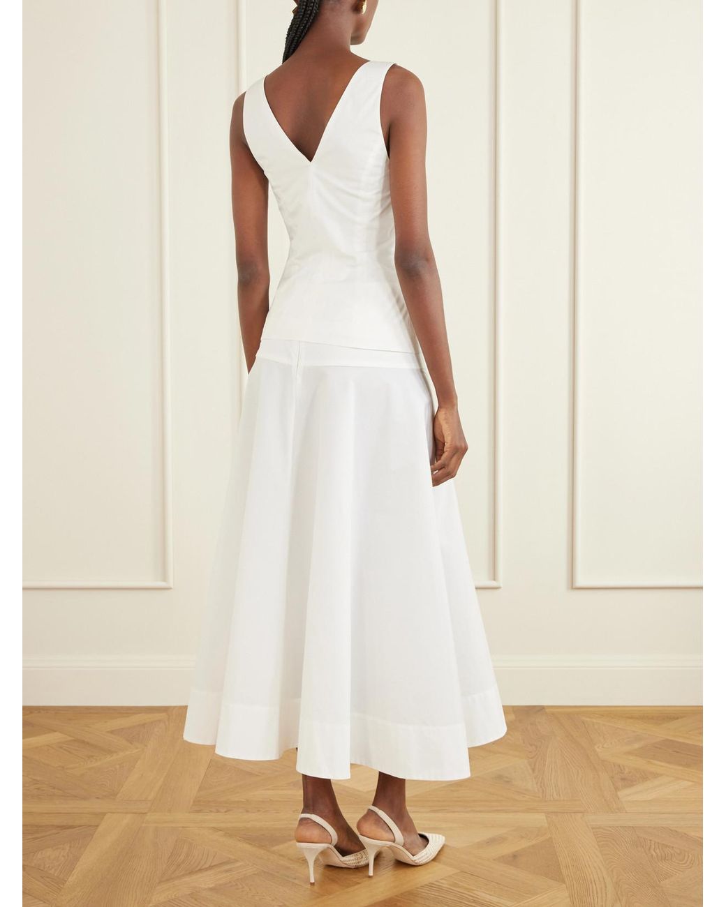 BERNADETTE White Cotton-Blend Blouse