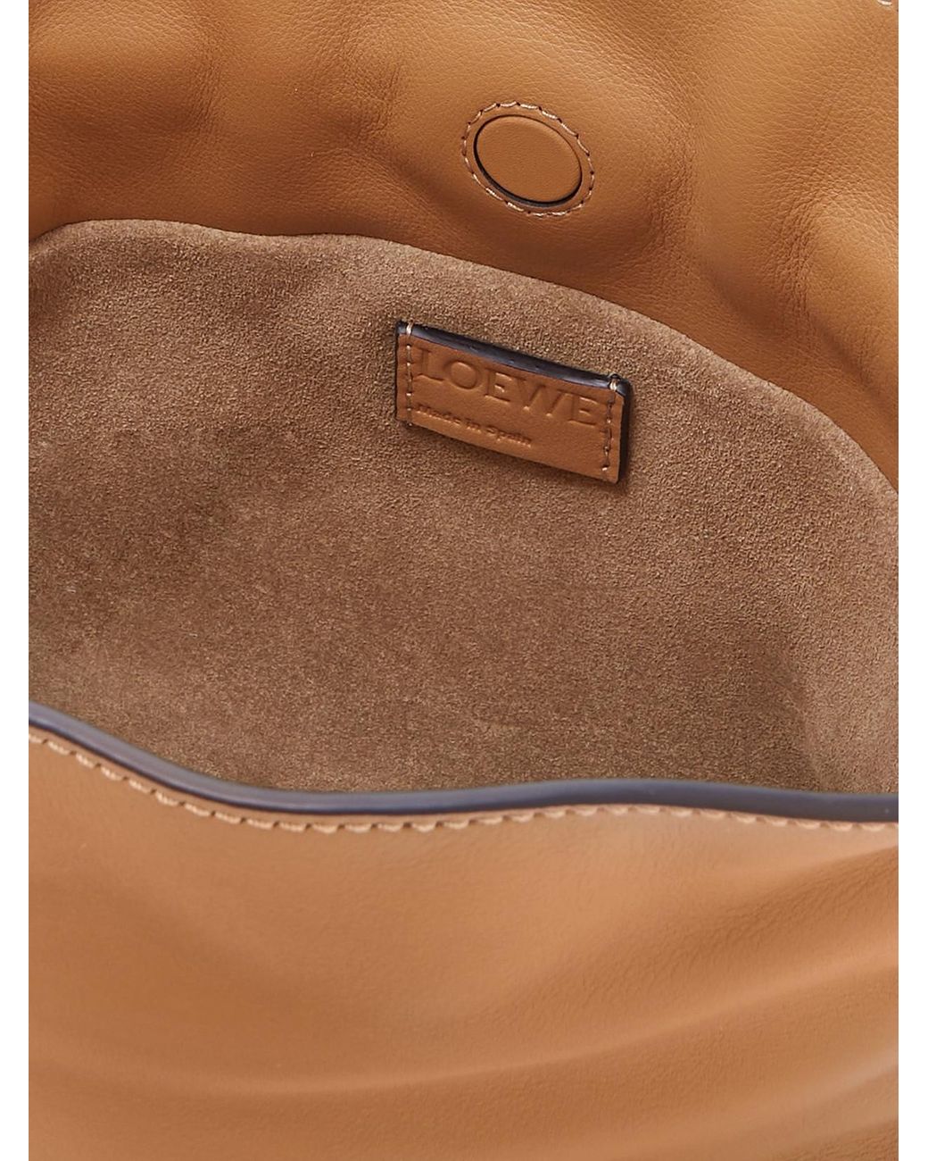 Loewe Brown Flamenco Mini Leather Clutch