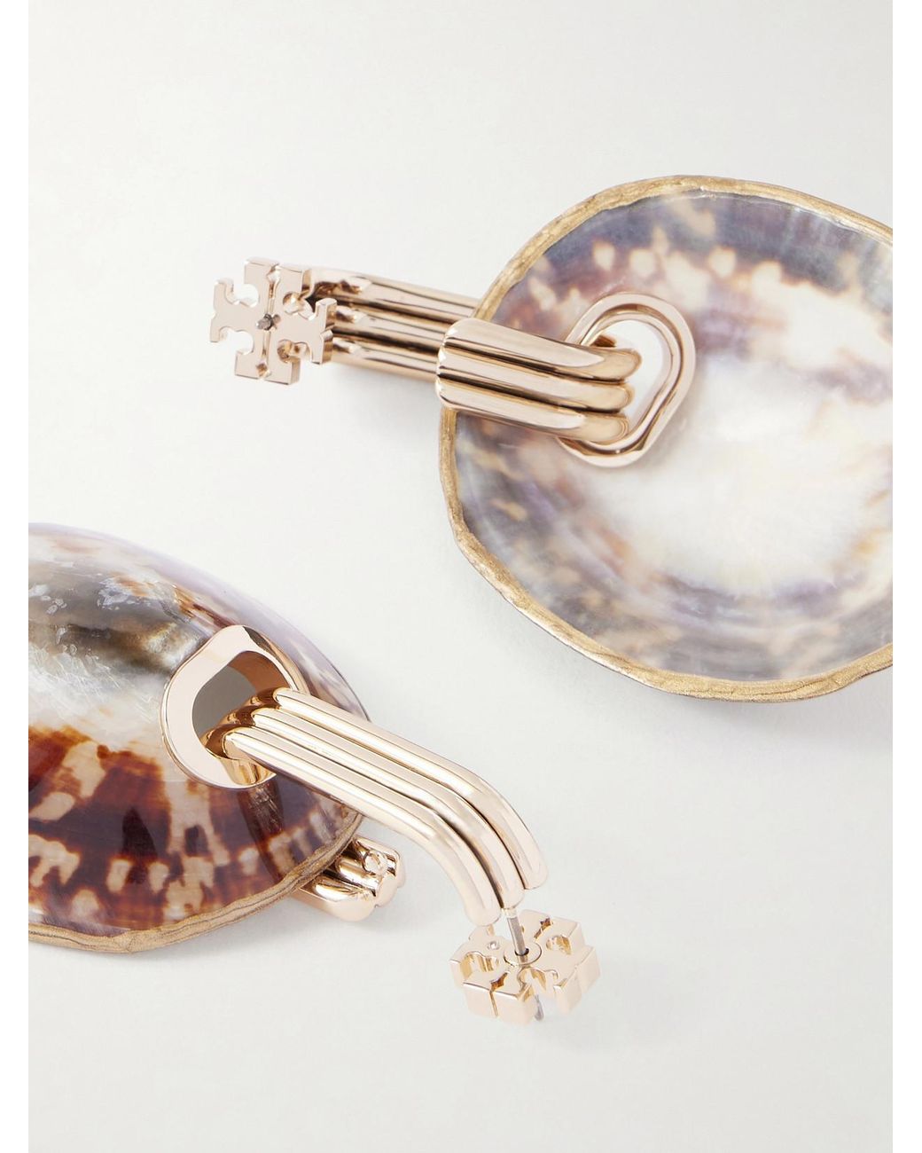 Tory Burch Metallic Shell Drop Earrings