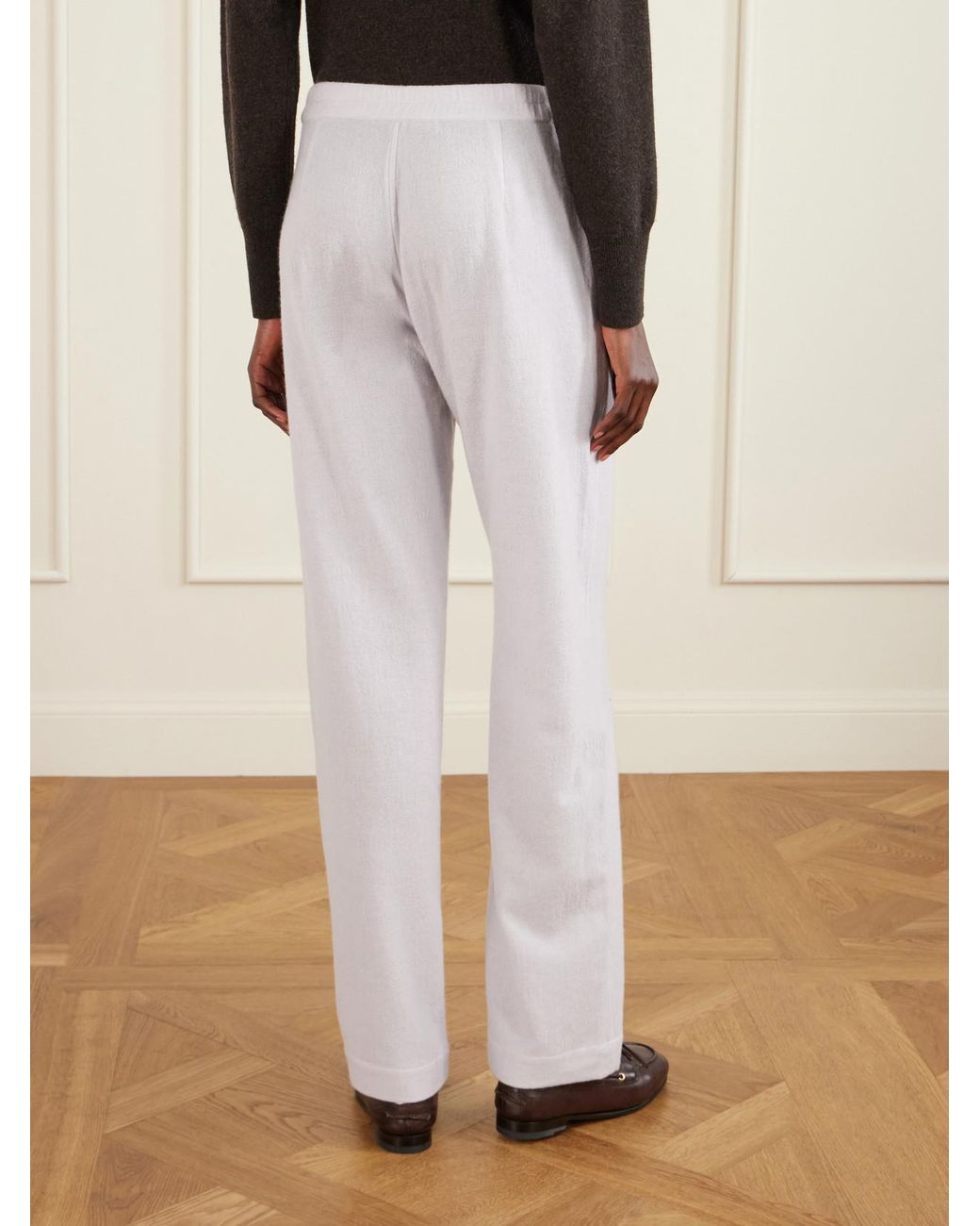 God's True Cashmere White Affirmations Cashmere-Woven Wide-Leg Pants