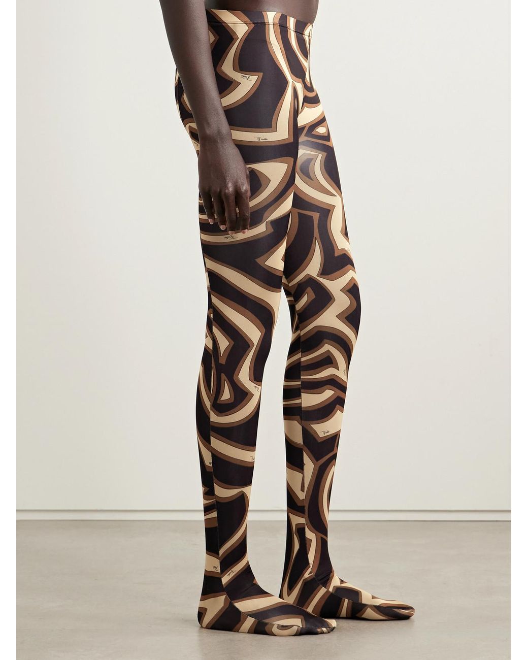 Emilio Pucci White Printed Tights