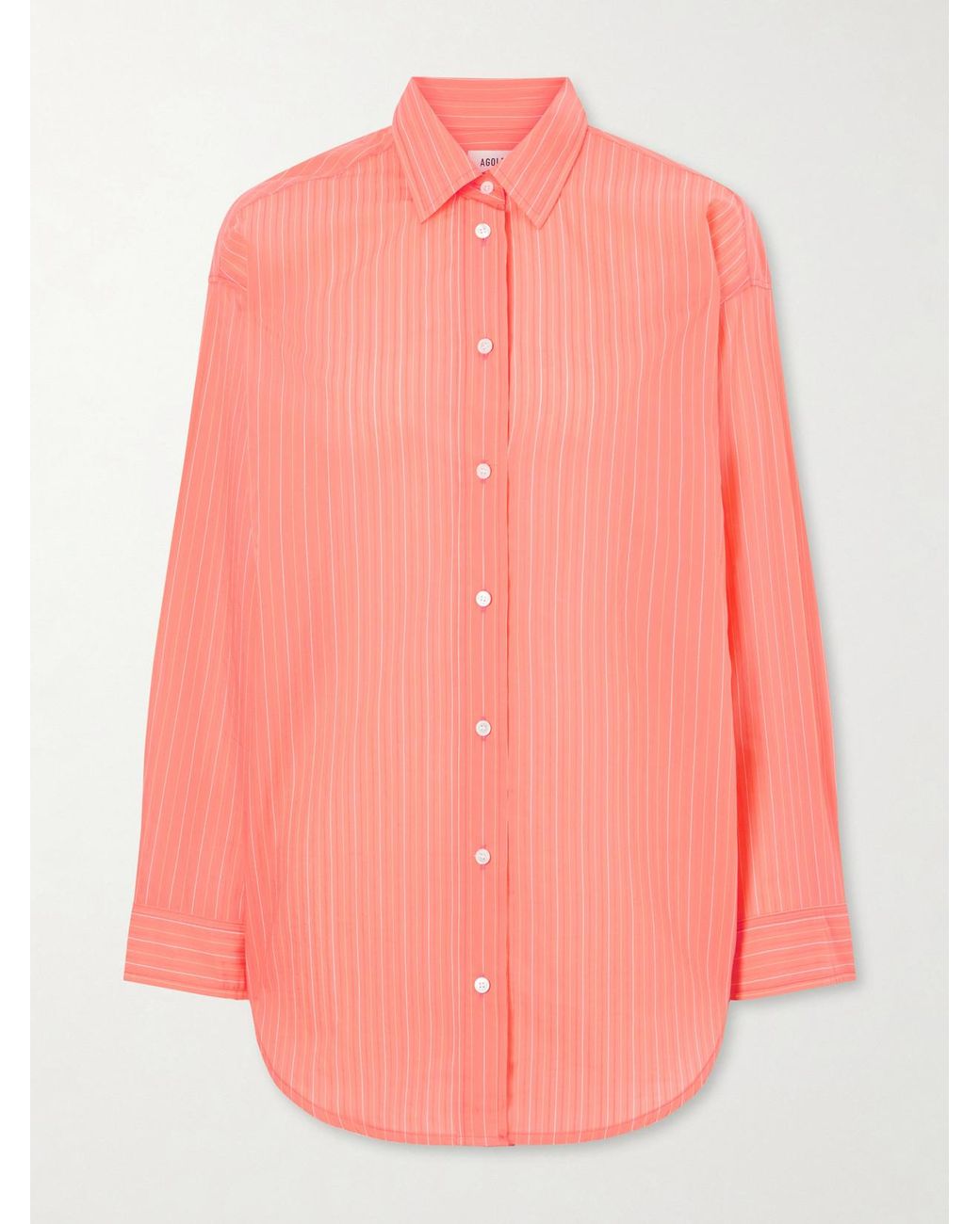Agolde Pink Sona Striped Cotton-Blend Shirt