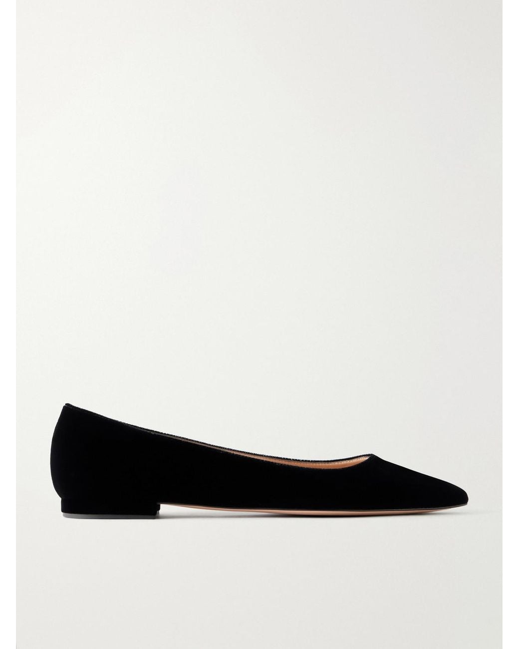 Gianvito Rossi Black Gianvito Velvet Ballet Flats