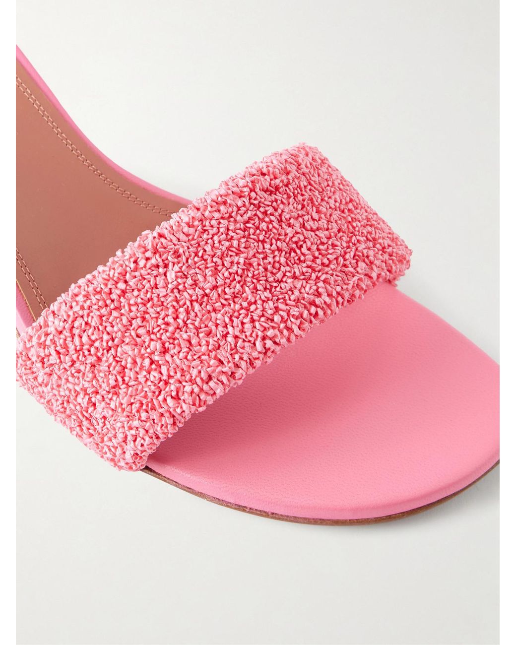 AMINA MUADDI Pink Andreea 45 Raffia Mules