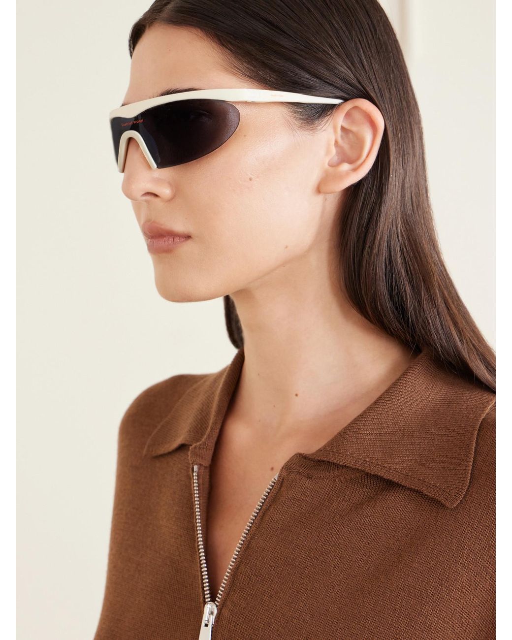 District Vision Yellow Koharu Semi-Rimless D-Frame Polycarbonate Sunglasses