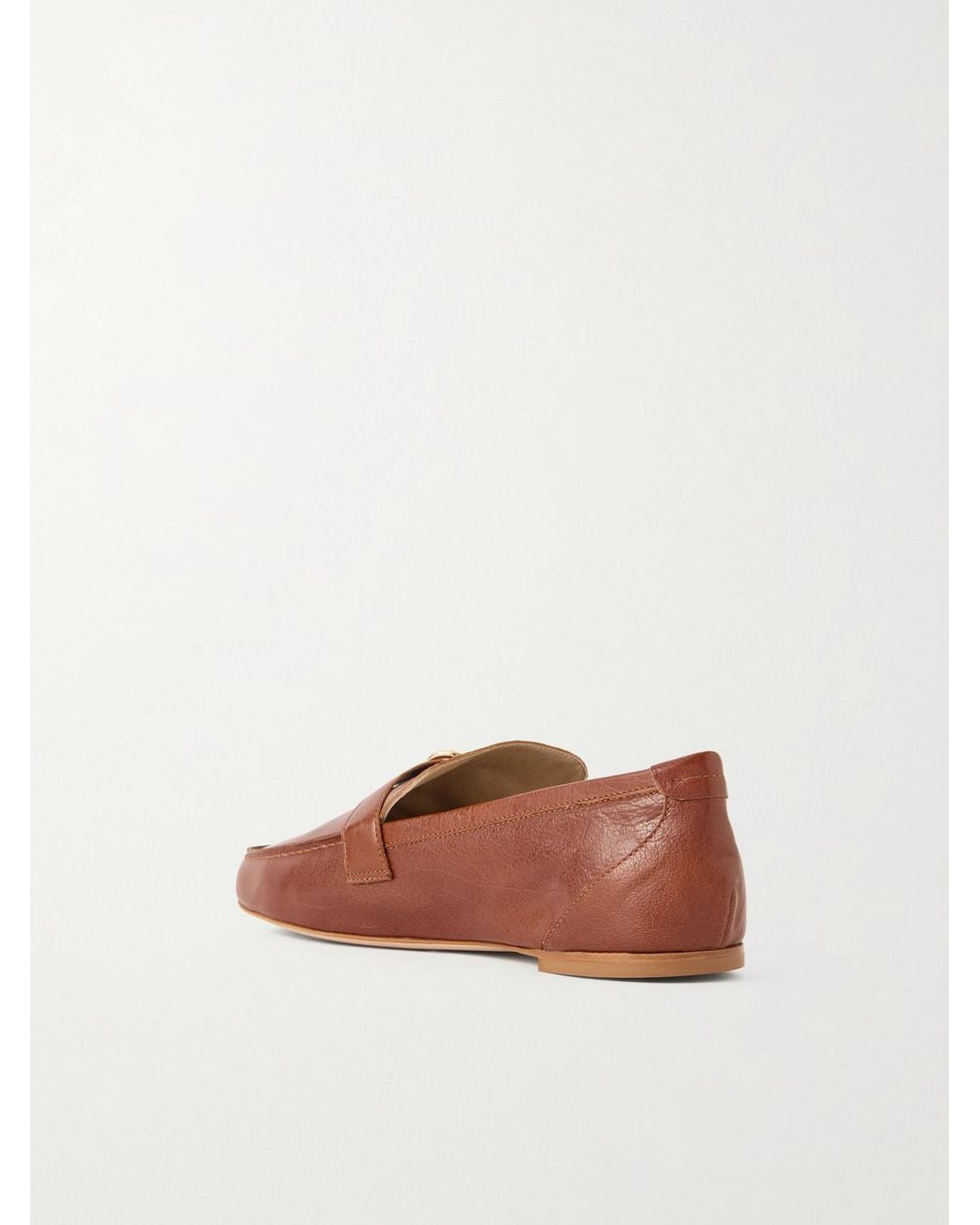 Jamie Haller Brown Buckled Leather Loafers
