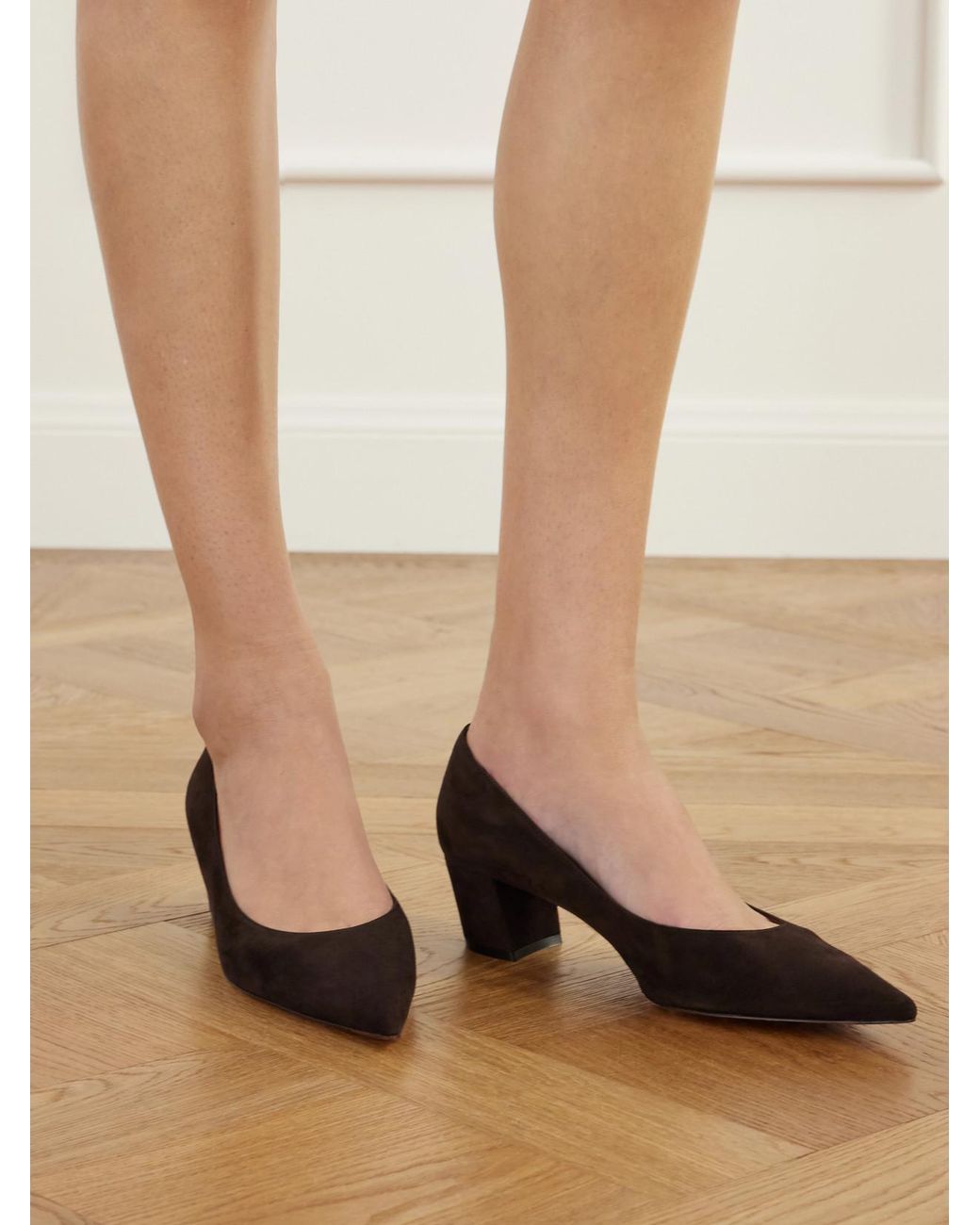 Gianvito Rossi Brown New Piper 45 Suede Pumps