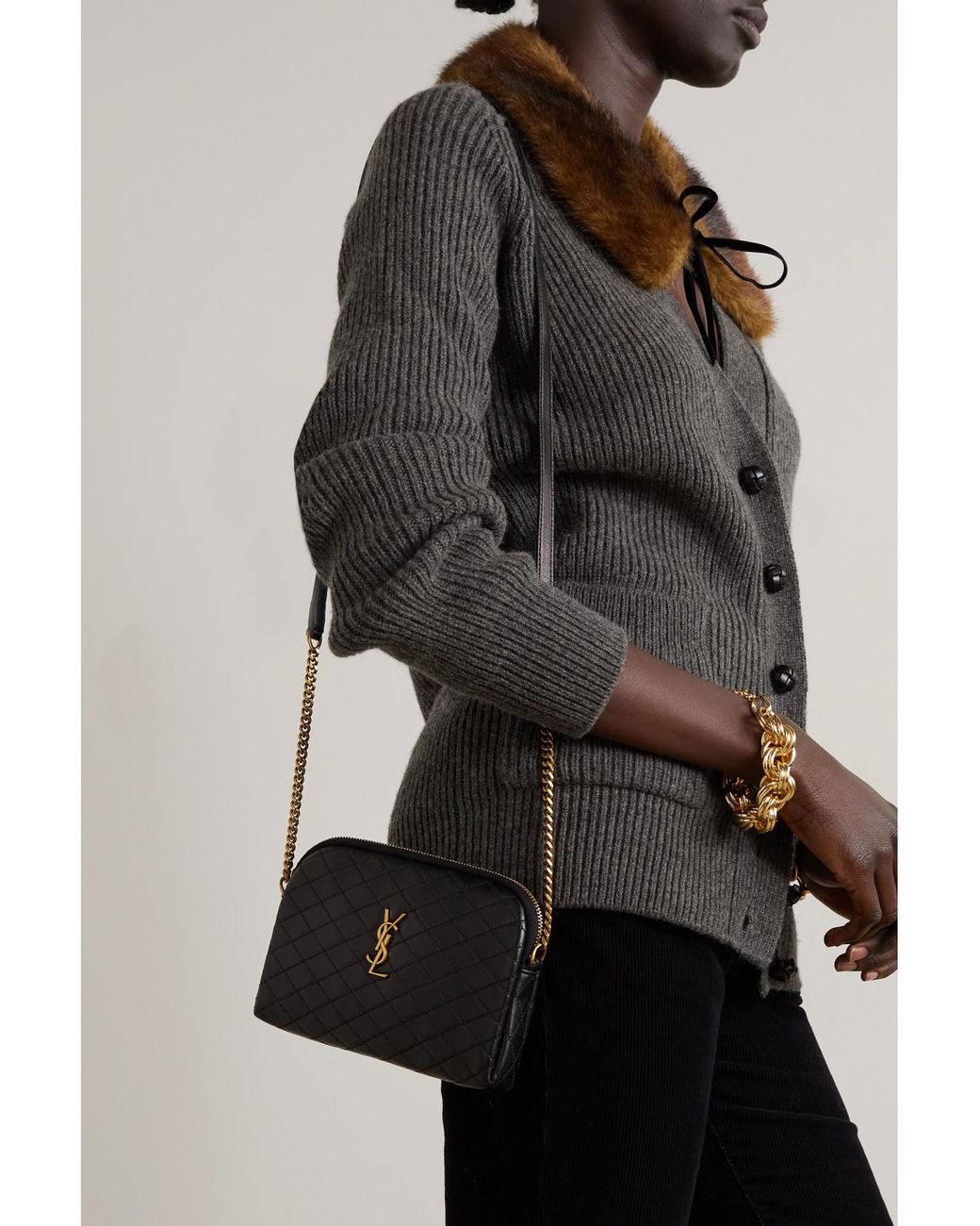 Saint Laurent Black ‘Gaby’ Shoulder Bag